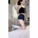 Low Waist Super Short Elastic Denim Shorts Women's Spring Summer New Sexy Spicy Slim Fit Butt Ultra Shorts Vintage Style_ecoleips.com