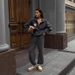 Women's Clothing High End Half Zippered Sweatshirt With Small Prints On The Chest High Waisted Straight Leg Slim Fitting Long Sweatpants_ecoleips.com