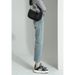 Spring And Autumn New Popular Straight-Leg Jeans For Women, High-Waisted, Loose, Slimming, Light-Colored, Nine-Point_ecoleips.com