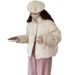 Down Cotton Clothes Women's 2025 Winter New Floral Short Cotton Clothes Fresh And Sweet Stand-up Collar Bread Clothes_ecoleips.com