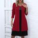 In Stock European And American Cross-Border Autumn Winter Independent Station Color-Block_ecoleips.com