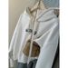 American-style Real-shot Short Embroidered Hooded Sweatshirt Jacket For Women, Spring And Autumn Wear, Loose-fitting_ecoleips.com