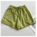 Women's High-Waisted A-Line Shorts – Elastic Drawstring Casual Lounge Shorts With Pockets, Breathable Polyester Spandex Wide-Leg Athletic Shorts_ecoleips.com