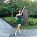 Dark Green Vintage Floral For Women Spring Summer French Style High Waist Slim Fit Sleeveless Strap Hot Girl Short Dress_ecoleips.com