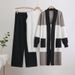 Women's 3-Piece Set Knitted Mid-Length Cardigan Vest And Wide Leg Pants Autumn Clothing European And American Style_ecoleips.com