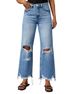New Arrival Wide-leg Pants Tassel Washed Ripped High-waist Jeans Straight Casual Trousers Women's_ecoleips.com