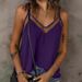 2025 Cross-Border European And American Fashion Lace Vest Solid Color Elegant Commuting V-Neck Camisole Women's Clothing_ecoleips.com
