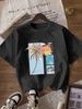 Women's Casual Round Neck Short Sleeve T-Shirt Multi-Color American Style Simple Fashionable Sports Top Solid Printed Loose Fit_ecoleips.com