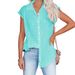Verve 2025 Summer New Solid Color Single-Breasted Shirt Women Casual Short Sleeve Top_ecoleips.com