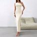 Women's Clothing 2025 Spring And Summer New Sexy Lady Style Dress Oblique Collar Off Shoulder Temperament Long Skirt_ecoleips.com