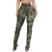 Women's High-Waisted Printed Pants – Stretchy Tapered Leg With Side Slits & Ruffle Hem (Sexy Casual Style) – Polyester-Spandex Blend_ecoleips.com