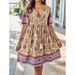Women's Casual Vacation Dress Short Sleeved Printed Spring Summer Clothing_ecoleips.com