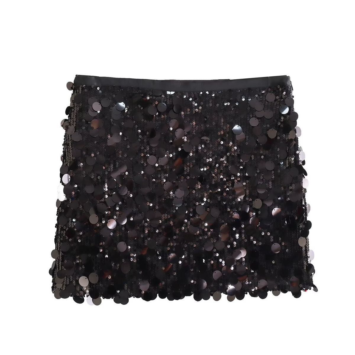Verve 2025 Autumn New Women's High-Waisted Slimming Sequin Short Skirt_ecoleips.com