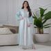 Women's Clothing Puff Sleeve Cardigan Dubai Elegant Long Skirt Middle East Robe Hot Diamond Three Piece Set_ecoleips.com