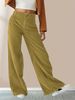 Women's Clothing High Waist Straight Leg Pants For Women, Flowy & Slimming Corduroy Trousers, Casual Office Pants (Black/Yellow/Brown/Blue)_ecoleips.com