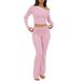 Women's Ribbed Off-Shoulder Top & High-Waisted Pants Set | Sexy Crop Top Casual Streetwear Two-Piece Outfit_ecoleips.com
