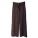 Aria Basics Wool Wide-Leg 2026 Spring New Women's Fashion Knitted High-Waisted Long Pants Loose Slimming Elastic Waist Trousers For_ecoleips.com