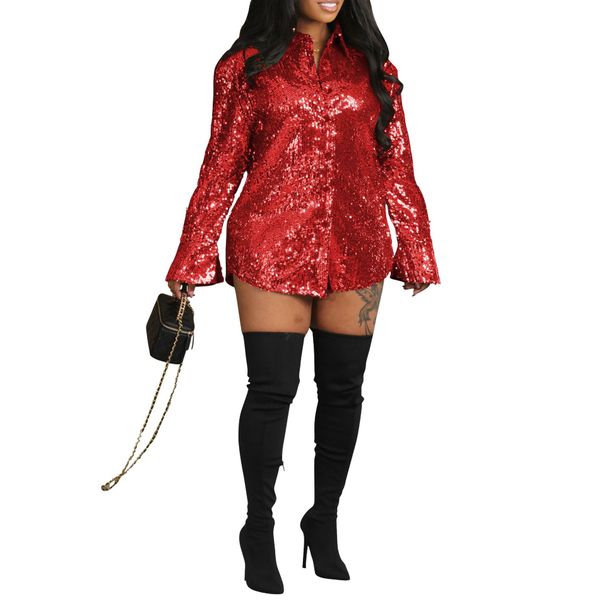 Verve AL293 Women's Sequin Shirt Jacket_ecoleips.com