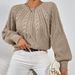 Women's Clothing Vintage Cable Knit Sweater Women's Casual Boho Chic Pullover Top With Diamond Pattern_ecoleips.com