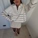 Retro Color-Block Striped Knit Sweater – Oversized Pullover With Half-Zip & Collar, Cotton Blend Casual Top For Women & Men_ecoleips.com