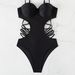 Women's Clothing Fashion New One-Piece Swimsuit Sexy Holiday Gather Backless Slimming Belly Covering_ecoleips.com