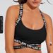 Letter Shoulder Strap Yoga Bra Fitness Running Gathered Sports Underwear_ecoleips.com