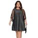 Sparkling Plus Size Summer Dress – Flowy Short Sleeve Round Neck Dress With Glitter Details, Comfortable & Stylish_ecoleips.com
