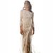 Women’s Clothing Spring New Style Fashion Lady Banquet Wedding Dress Round Neck Long Sleeve Printed Backless Lace Dress_ecoleips.com