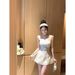 French-style Polka Dot Suspender For Petite Women, Summer 2026 New Model, Stunningly Elegant A-line Puffy Short Dress_ecoleips.com