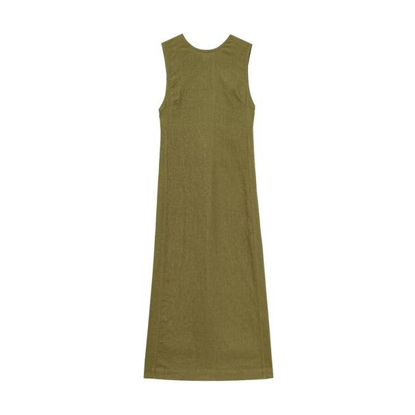 Women's Linen Midi Dress Summer New Arrival Niche Design Casual Elegant Fashionable Women's Dress_ecoleips.com
