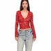 Women's Sexy Deep V Neck Slim Fit Long Sleeve Lace Top European And American Style Versatile Autumn Fashion for Ladies_ecoleips.com