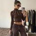 2025 Autumn New Fashionable Personality Slim Fit Shell Button Long Sleeve Top For Women Wholesale_ecoleips.com