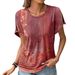 Women's Clothing Women's Casual Ethnic Style T-Shirt Short Sleeve Printed Comfortable Top For Summer_ecoleips.com