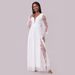 Women's Clothing Dress Deep Neck Long Sleeve Wedding Dress Long Skirt_ecoleips.com