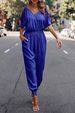 Women's Clothing New V Neck Off Shoulder Casual Comfortable Jumpsuit Basic Style_ecoleips.com