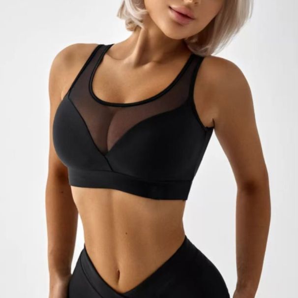 Women's High Waist Mesh Patchwork Fitness Pants Quick-Drying Slimming Yoga Sports Butt Lifting Elastic Design_ecoleips.com