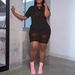 Plus Size Women's Summer Set Sexy Cutout T-Shirt And Shorts Simple Design Bestseller_ecoleips.com