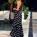 Women's Clothing Halter Neck Dress Black And White Polka Dot Print Fashion Dress Sleeveless Slim Fit Fashion Temperament_ecoleips.com