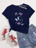 Women's Casual Black T-Shirt Simple round Neck Short Sleeve Breathable Cotton Polyester Top Loose Fit Print Design for Spring/Autumn Summer_ecoleips.com