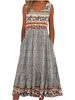 2025 Summer New! Women's Sleeveless Bohemian Floral Casual Beach MIDI Sundress With Pockets Flowing And Loose_ecoleips.com