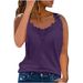 European And American Foreign Trade Summer Fashion Women's Casual Top Lace-stitched Shirt Sleeveless T-shirt_ecoleips.com