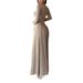 Women's Clothing Fashionable And Elegant Elegant Long-Sleeve Knit Dress For Women – Wrinkle-Resistant A-Line Midi Dress (Beige/Black/Red) – S/M/L/XL_ecoleips.com