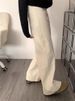2026 Fall Winter Women's Loose Pants New Style Casual Slimming Pure Color High Waist Straight Jeans_ecoleips.com
