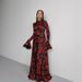 Modest Abaya Dress/Muslim Dress Women French Floral Print Wrap Dress With Adjustable Belt - Elegant A-Line Long Sleeve Maxi Dress For Women_ecoleips.com