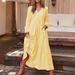 Women's Buttoned Cotton Linen Dress Autumn/Winter European And American Style Casual Long Sleeve Full Skirt Multiple Colors Outlet Clothing_ecoleips.com