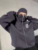 Women's Zippered Hooded Fleece Sweatshirt Jacket Loose Fit with Digital Print 2025 Cross Border Foreign Trade 9008_ecoleips.com