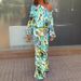 Women's Clothing 2025 Autumn New Loose Printed Long Sleeve Off-Shoulder Top Half-Length Mermaid Dress Set_ecoleips.com
