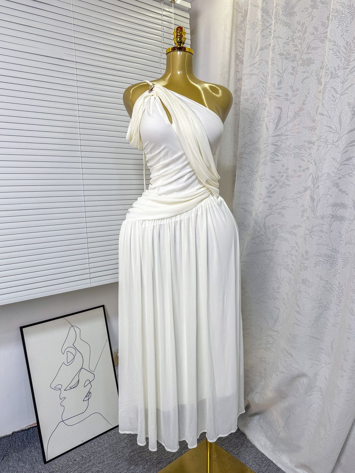 Women's Clothing Summer Off-Shoulder Long Dress Sexy Evening Gown Regular Size_ecoleips.com