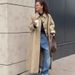 Women's Khaki Trench Coat Spring Autumn Style Mid-Length Single-Breasted British Elegant Outerwear Instagram Worthy_ecoleips.com