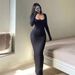 Women's Sexy Long Sleeve U Neck Bodycon Mermaid Hem Mini Dress – Pure Cute Fall Party Gown 2026_ecoleips.com